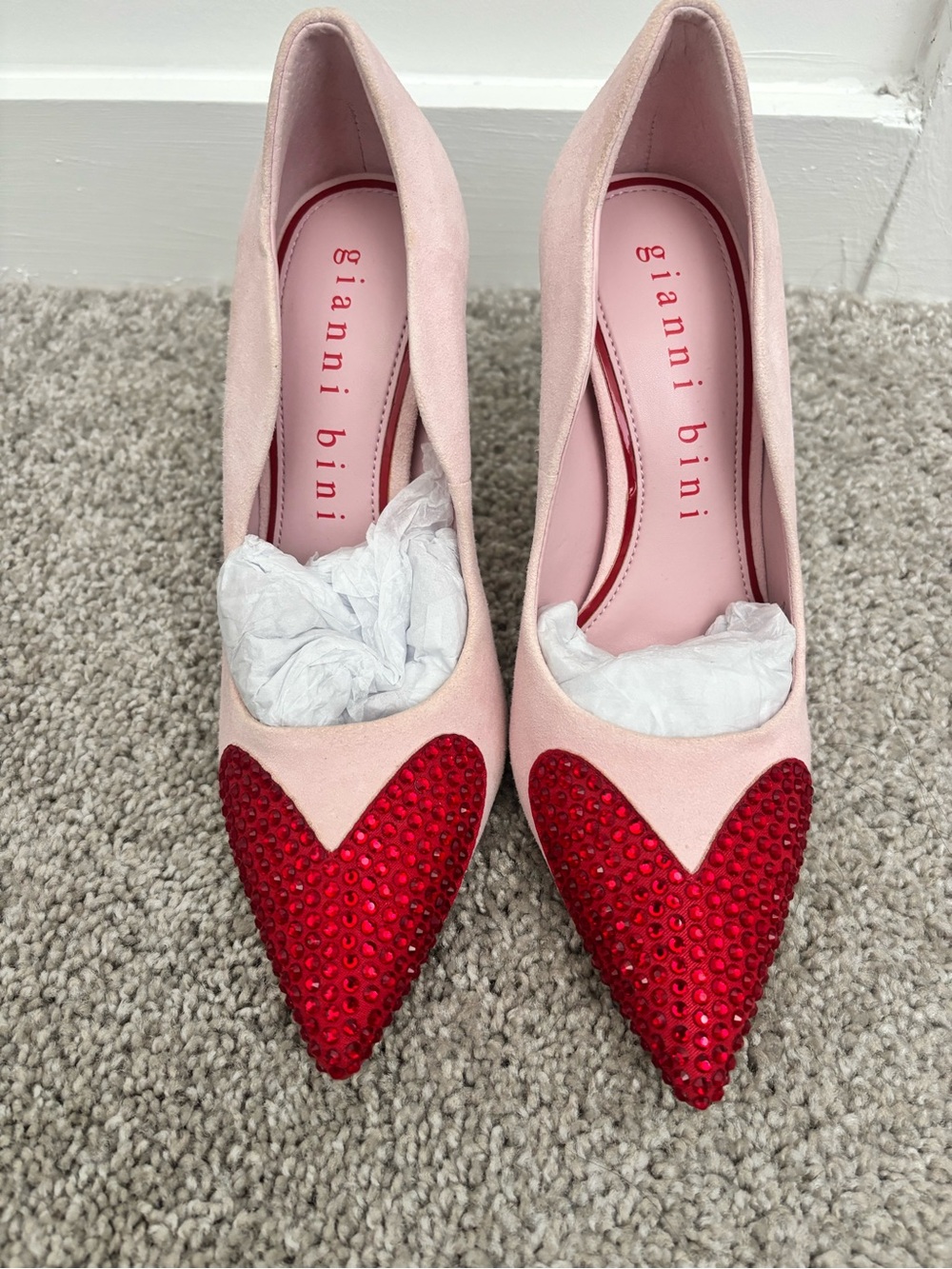 Gianni Bini Blush Pink Suede Stiletto Pumps - Picture 3 of 4